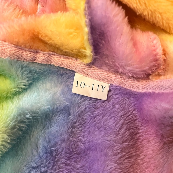 Rainbow unicorn kids bath robe - Picture 2 of 5